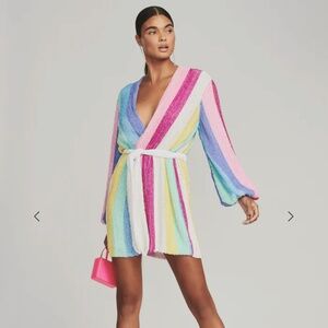 Retrofete Multicolor Striped Mini Dress